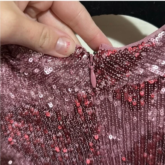 Farm Rio Hearts Sequin Long Puff Sleeve Mini Dress Sz M NWT - Picture 11 of 16